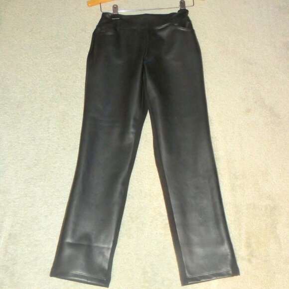 NEW NWOT Belle by Kim Gravel Petite Faux Leather Front,Ponte Back Pant Petite 0 - Picture 15 of 16